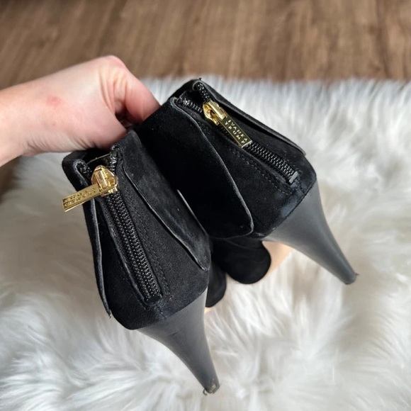 Ivanka Trump Black Suede Pointed Ankle Booties - Picture 5 of 8